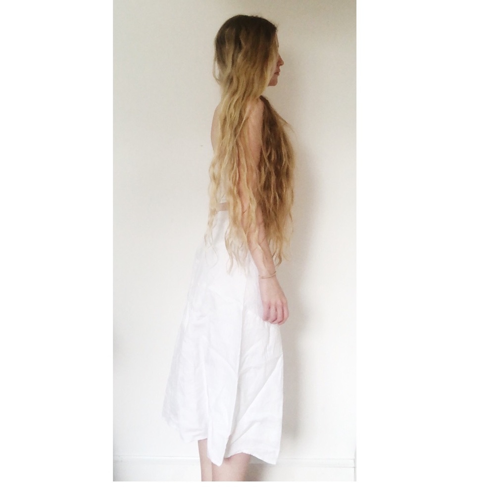 Garnet Hill White Linen skirt